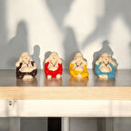 4 ADET BUDA BİBLO DEKORATİF BİBLO NOEL SÜSLERİ YILBAŞI HEDİYELERİ VİTRİN DEKOR