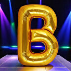 VIP YÜKSEK KALİTE 1 METRE GOLD B HARFİ FOLYO BALON GOLD B HARF BALON HELYUM GAZINA UÇAN BALONA UYGUN