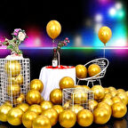 ULTRA YÜKSEK KALİTE 50 ADET GOLD KROM BALON AYNALI BALON PARLAK BALON METALİK BALON KROM GOLD BALON