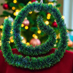 2 METRE MAT AÇIK KOYU YEŞİL YILBAŞI BOYUN SİMİ AÇIK KOYU YEŞİL YUMUŞAK BOYUN GARLANDI SÜSLEME SİMİ