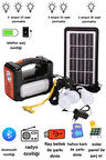 Güneş enerjili solar panelli radyolu+Bluetooth+mp3 ve telefon şarj özellikli solar kamp lambası