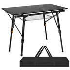 Elite Alüminyum Teleskopik Ayaklı Kamp Piknik Masası - Siyah