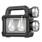 solar panelli çok foksiyonlu telefon şarj özellikli el feneri ışıldak 2 ampullü