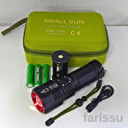 Small Sun SM-313 100W 1000 Lumen LED El Feneri - 1-1,5 KM Menzil, Ayarlanabilir Odak