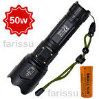 SMALL SUN SM-316 50W 1000 Lümen 800m Menzilli Şarjlı LED El Feneri