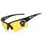 Gözlük UV 400 Siyah Çerçeve Sarı Cam