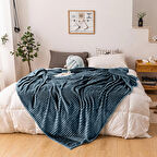 Mulberry Fitilli Tek Kişilik Polar Battaniye Petrol Yeşili 170 x 230 cm