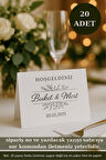 Modern 20 Adet Masa Kartı - Nişan Masa Kartı - Düğün Masa Kartı - Tek Yön 1.hamur