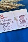 5 Adet | Kadınlar Günü Kartlı İnci Beyaz Bileklik - Kadınlar Günü Hediyesi