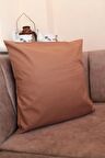 Kahverengi Premium %100 Pamuklu Fermuarsız Kırlent Kılıfı 43x43cm