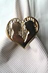 6 Adet Gold Heart Valentine Peçete Halkası - Napkin Ring