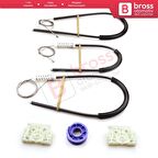 Renault Megane MK2 2002-2008 4/5 Kapı 8201010926 İçin Ön Sol Kapı Cam Kriko Tamir Seti