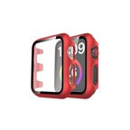 Apple Watch 41mm Camlı Kasa Ekran Koruyucu - Kırmızı