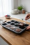 Metal Kek Kalıbı Muffin 12 li Kare Kapsül Kek Kalıbı 3070