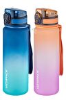 Uzspace 2'li Tritan Matara Seti 500 ml Çift Renk Softtouch FF Collection Tritan Su Matarası