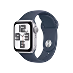 APPLE WATCH SE 2.NESİL (2023) GPS 40MM SİLVER ALUMİNİUM CASE WİTH STORM BLUE SPORT BAND - S/M