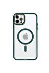 iPhone 12 Pro Lüks Magsafe Kablosuz Şarj Mıknatıslı Mavi Renkli Kılıf