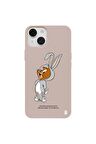 iPhone 14 Plus Silikon Bugs Bunny Tavşan Çizgi Film Tasarımlı Kırmızı Renkli Telefon Kılıfı