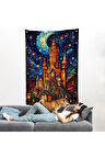 Modern Peri Masalı Kanaviçe Vitray Kale Duvar Örtüsü-7983