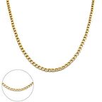 FerizZ Altın Kaplama Figaro Unisex Zincir Kolye 80 cm  ZN-260