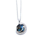 FerizZ 316l Çelik Mavi Sedef Taşlı Ay Kadın Kolye KLY-581