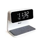 Diwu Dijital Işıklı Masa Saati ve Kablosuz Şarj Aleti