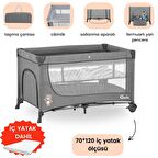 Gulz Lindo Oyun Parkı Bebek Beşik 70x120 Cm + YAYATKLI Gray