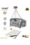  Holmer Coolstyle Anne Yanı Cibinlikli Oyun Parkı/Park Yatak 70x110cm + Aloevera Yatak