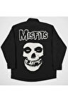 Misfits Müzik Grubu Baskılı Unisex Rock Metal Cepli Gömlek