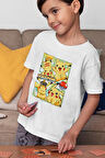 Pokemon Pikaçu Baskılı Unisex Çizgi Film Çocuk Tişört (1-12 YAŞ)