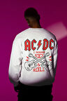 Rock Metal Müzik Grubu Baskılı Unisex Oversize AC DC Sweatshirt