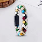 %100 Doğal Çift Sıra Çakra Akik Taşlı Mıknatıs Kapama 18 Cm Ebi_8003