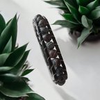 %100 Doğal Damarlı Mat Akik Taşlı Çelik İp Sarma Bileklik Mıknatıs Kapama 21 Cm Ebi_8027