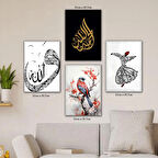 mevlana dini tablo tabela HD baskılı 4lü kumaş baskı tablo resim