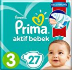 Prima Aktif Bebe 3 Numara Midi 27'li Bel Bantlı Bez