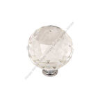 Küre Kristal Düğme Kulp Şeffaf Küre 30mm Krom (2 Adet)