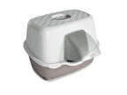 Stefanplast Tres Chic Karbon Filtreli Kapalı Kedi Tuvaleti Beyaz/Bej 56x54.5x39 Cm