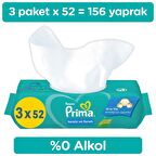 Prima Temiz Ve Ferah Islak Mendil 3 Paket 156 Yaprak Islak Mendil