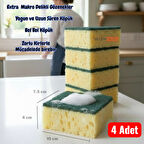 Technow Softtex Çift Taraflı  Çizmez  Ekonomik Mercan Bulaşık Sünger 4 Adet