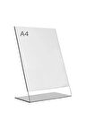 A4 L Tipi Dikey Masa Üstü Şefaf Pleksi Föylük Fiyatlık 5 Adet