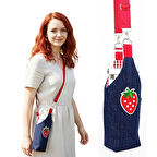 Woodycord El Yapımı U Model Kot Matara Termos Kılıfı Çilek iceflow 0,89