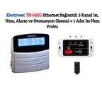 Electrosec TH-03EG Web Tabanlı 3 Kanal Isı, Nem, Alarm ve Otomasyon Sistemi + 1 Adet Isı Nem Probu +16V Adaptör