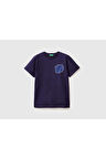United Colors of Benetton Erkek Çocuk Lacivert Benetton Logolu T-shirt