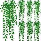 Yapay Sarmaşık 7 Adet  9 Dallı Sarkan Sarmaşık Sarı Çizgili Yaprak