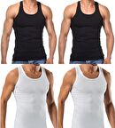 4 Adet Erkek Slim Fit Dar Kalıp Likralı Penye Sporcu Atleti(Rambo Atleti)