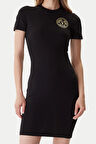 Kadın Vestiti Aplike Armalı Elbise - Siyah | S