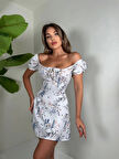 Baskılı mini jessica elbise