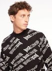 Just Cavalli Erkek Siyah Bisiklet Yaka Slim Fit Kazak 75OAFM05 