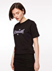 Chiara Ferragni Bisiklet Yaka Baskılı Siyah Kadın T-Shirt 75CBHT03