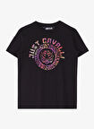 Just Cavalli Yuvarlak Yaka Baskılı Siyah Kadın T-Shirt 76PAHC08